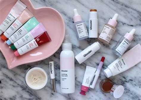 glossier beauty products.